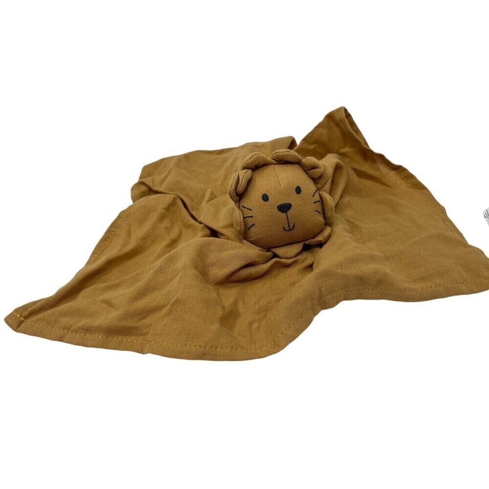 Carter's Lion Safari Security Blanket Lovey Mustard Yellow Organic Cotton 17x14